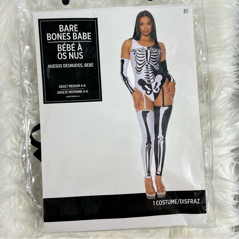 Bare Bones Babe Sexy Skeleton Costume M 4-6